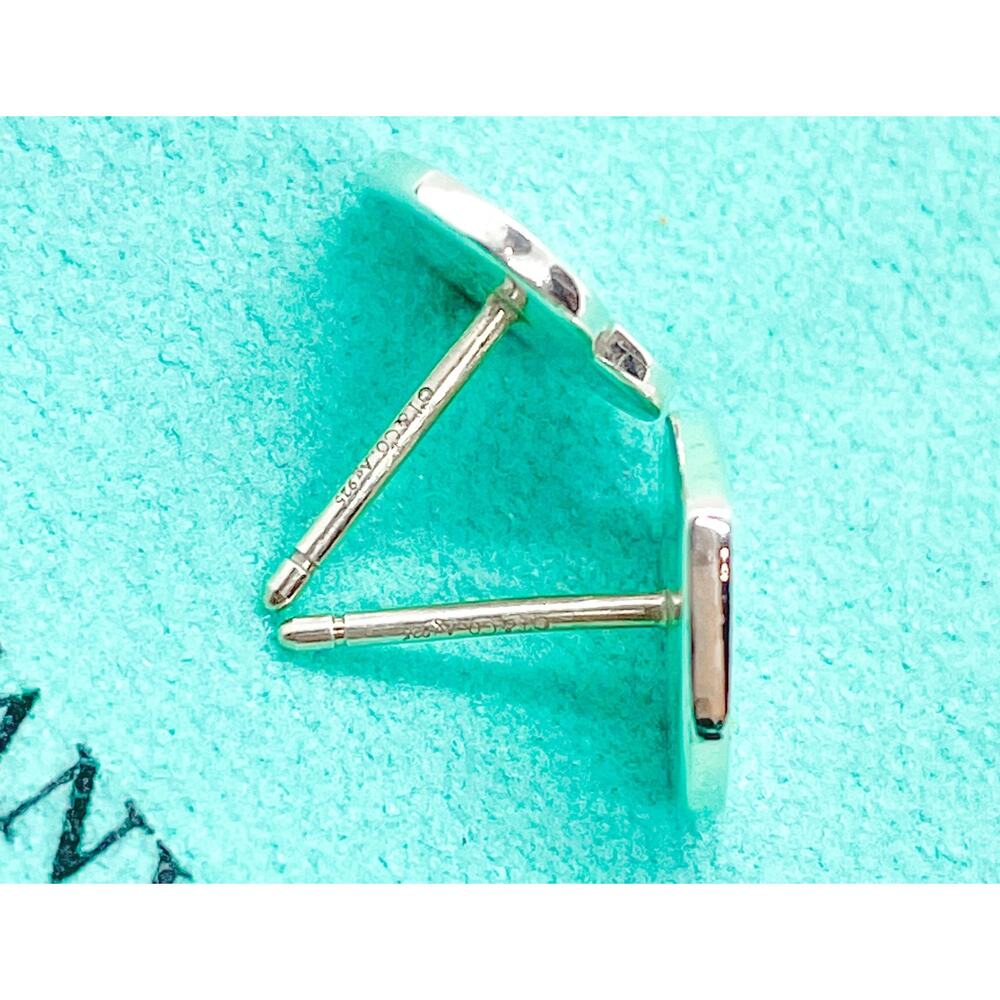 Tiffany & Co. Return to Tiffany Mini Heart Diamond Sterling Silver Stud Earrings - Picture 3 of 14